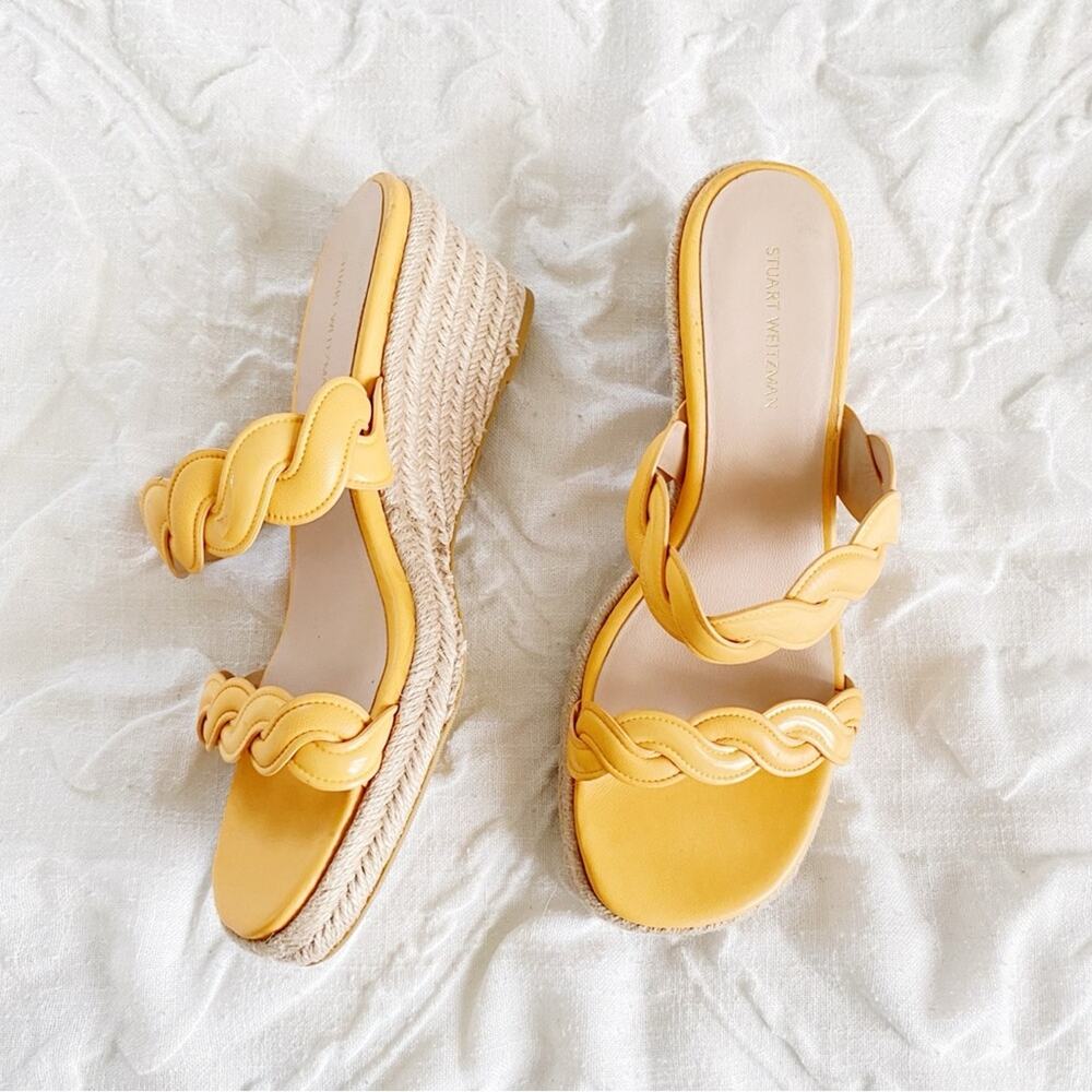 Stuart Weitzman Twist Espadrille Wedge Sandal Size 7 New - Picture 6 of 10